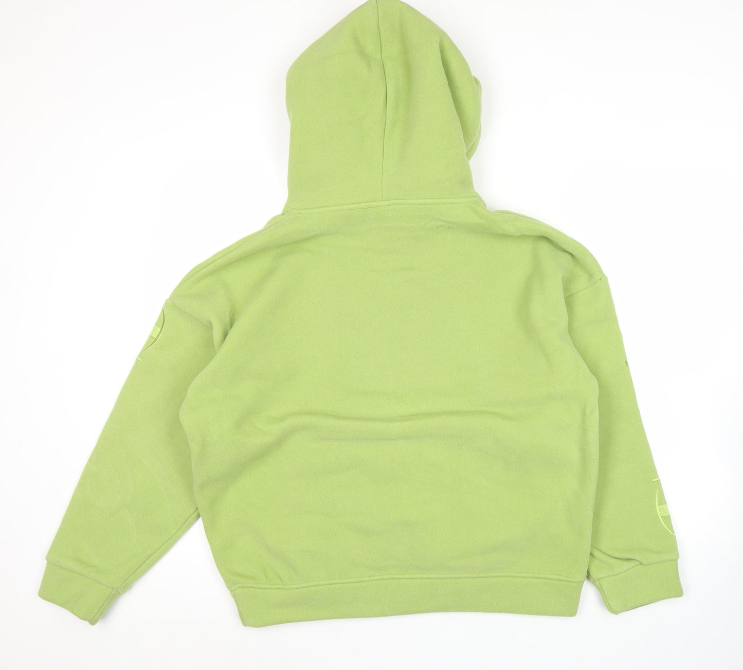 Champion Men's Green Pullover Hoodie Large Logo Sleeve Warm Fleece