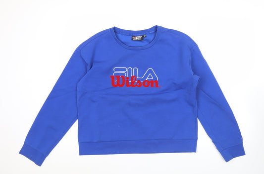 Fila Women’s Blue Logo Sweatshirt Size 16 Cotton Blend