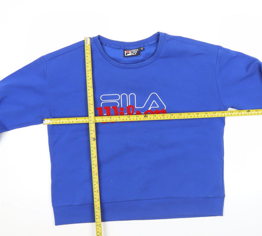 Fila Women’s Blue Logo Sweatshirt Size 16 Cotton Blend