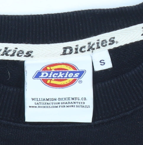 Dickies Womens Black Small Pullover Logo Sweatshirt Crew Neck
