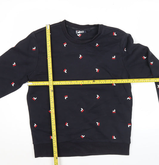 Fila Men’s Black Sweatshirt M Crew Neck Embroidered Logo Pullover