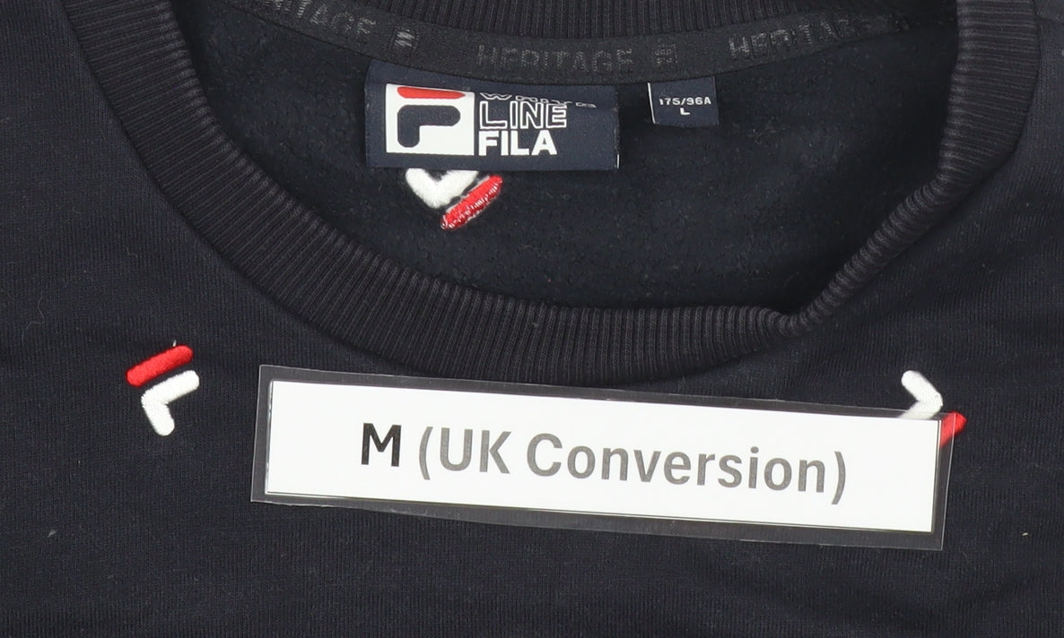 Fila Men’s Black Sweatshirt M Crew Neck Embroidered Logo Pullover