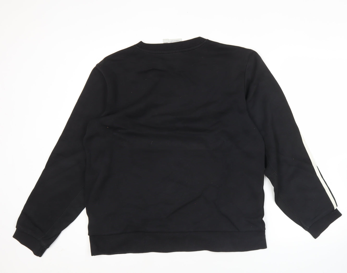 Adidas Mens Black L Sweatshirt Pullover Crew Neck Logo Sportswear
