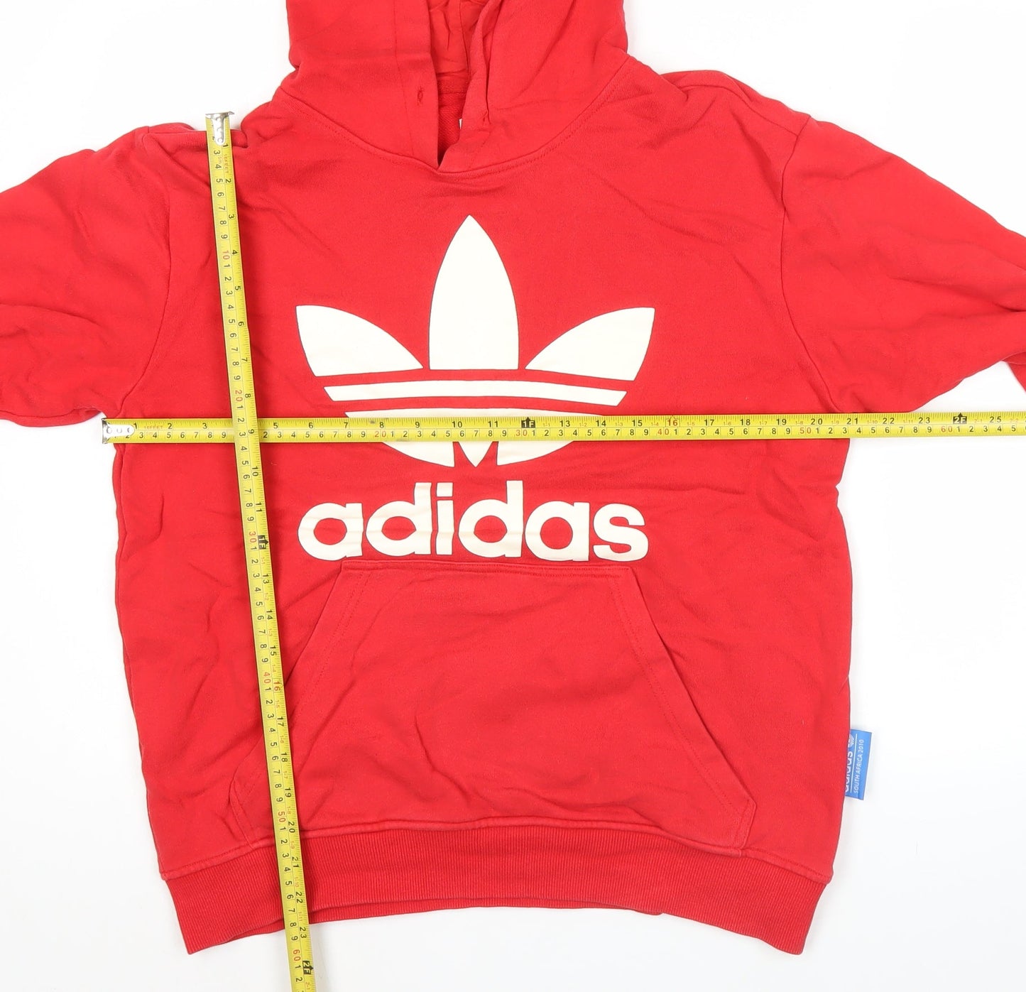 Adidas Mens Red Pullover Hoodie Size M Graphic Print Logo Sportswear