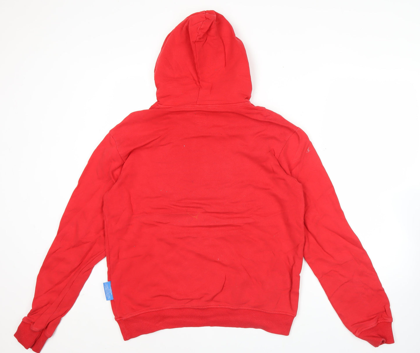 Adidas Mens Red Pullover Hoodie Size M Graphic Print Logo Sportswear