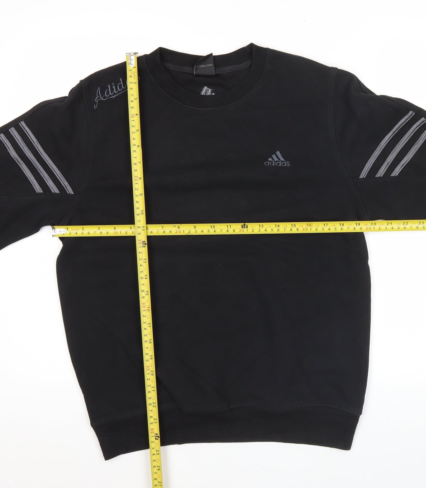 Adidas Mens Black L Pullover Sweatshirt Crew Neck Long Sleeve