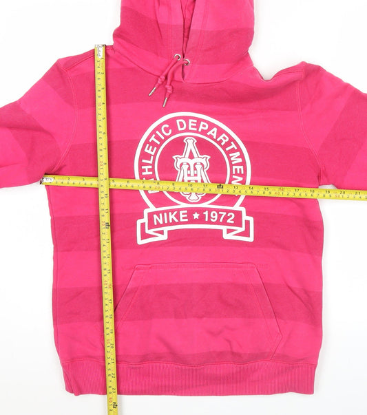 Nike Women’s Pink Hoodie Pullover Size L Graphic Athletic Dept 1972
