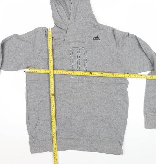 Adidas Women’s Grey Pullover Hoodie Size 12 Cotton Casual Sportswear
