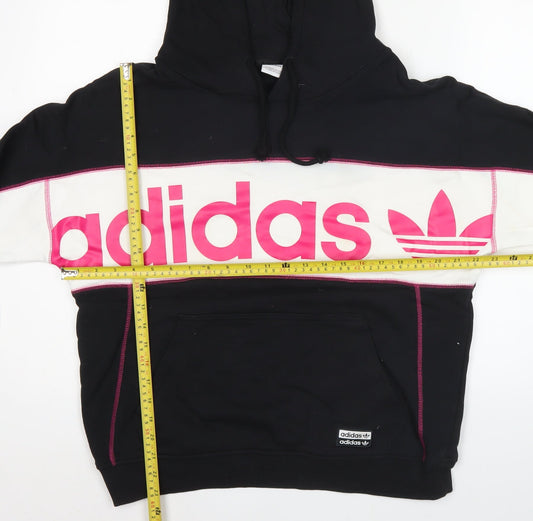 Adidas Womens Black & White Hoodie Size 8 Pullover Cotton