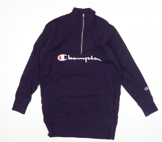 Champion Women’s Purple Medium 1/4 Zip Logo Sweatshirt