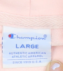 Champion Women’s Pink Pullover Hoodie Size L Logo Sportswear