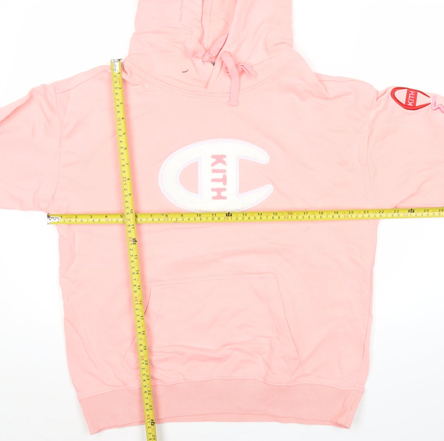 Champion x Kith Women's Pink Hoodie Medium Pullover Logo Cotton