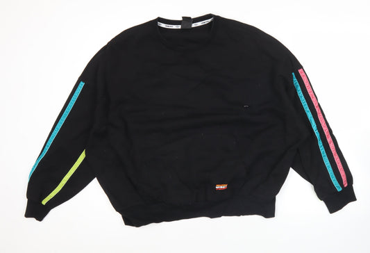 Umbro Womens Black Size 12 Pullover Sweatshirt Logo Graphic