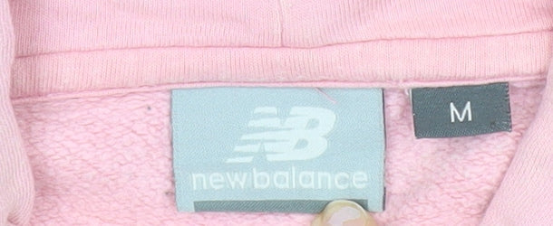 New Balance Women's Pink Pullover Hoodie Sweatshirt M Logo Print
