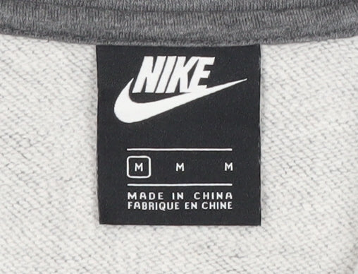 Nike Womens Grey Medium 1/2 Zip Sweatshirt Hoodie Cotton Blend