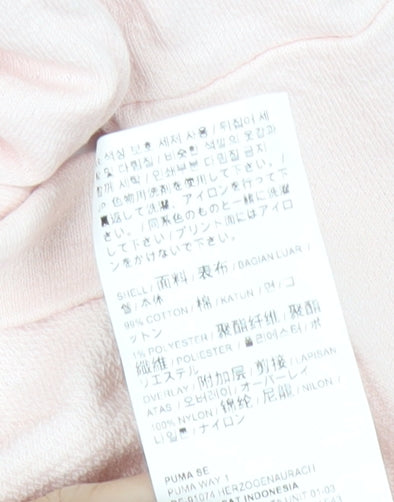 Puma Womens Pink XS Tunic Sweatshirt Long Sleeve Logo Sportswear