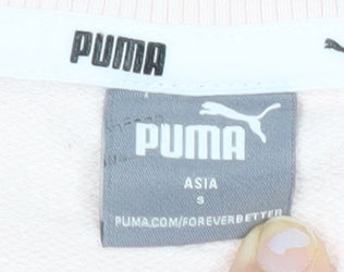 Puma Womens Pink XS Tunic Sweatshirt Long Sleeve Logo Sportswear