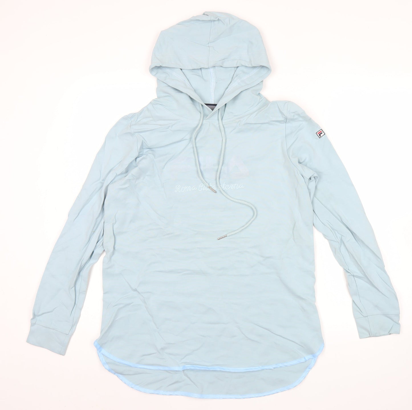 Fila Women’s Blue Pullover Hoodie UK 12 Long Sleeve White Line Logo