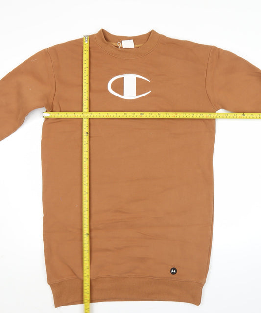 Champion Women's Brown XS Pullover Sweatshirt Dress Logo Long Sleeve