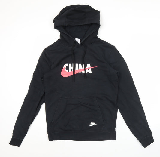 Womens UK XS Regular Nike Black Pullover Hoodie