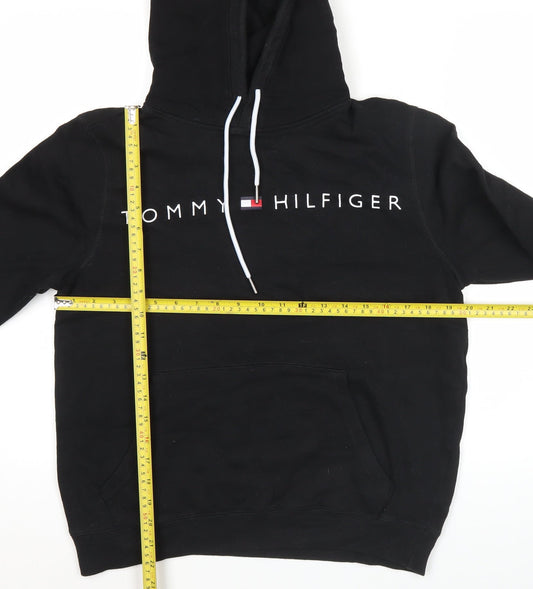 Tommy Hilfiger Womens Black Pullover Hoodie S Regular Fit Logo