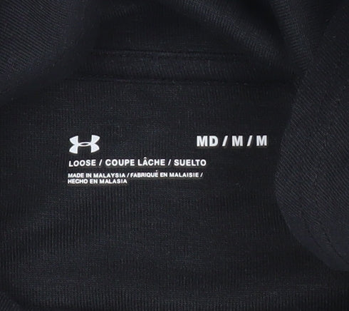 Under Armour Mens Black Pullover Hoodie Size M Relaxed Fit