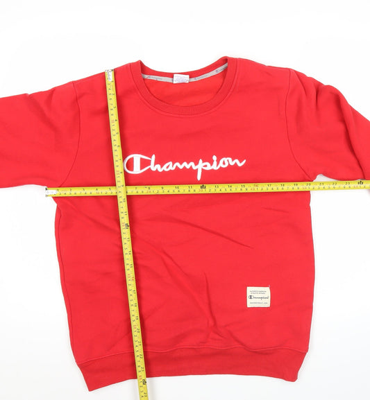 Champion Unisex Red Crew Neck Pullover Sweatshirt Size L