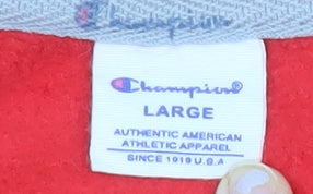 Champion Unisex Red Crew Neck Pullover Sweatshirt Size L