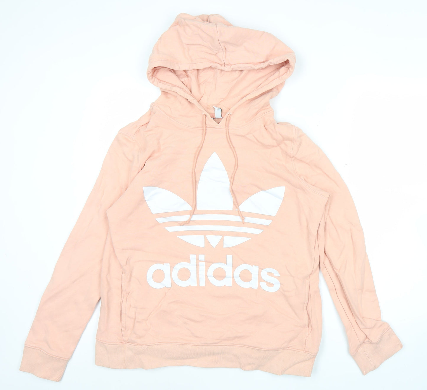Adidas Womens Pink Pullover Hoodie Size 12 Regular Fit Logo Sportswear
