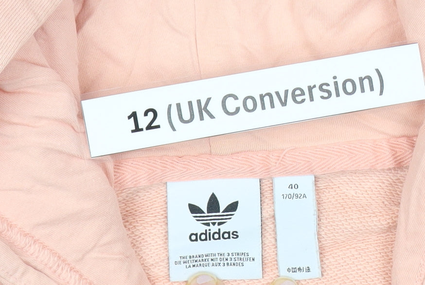 Adidas Womens Pink Pullover Hoodie Size 12 Regular Fit Logo Sportswear
