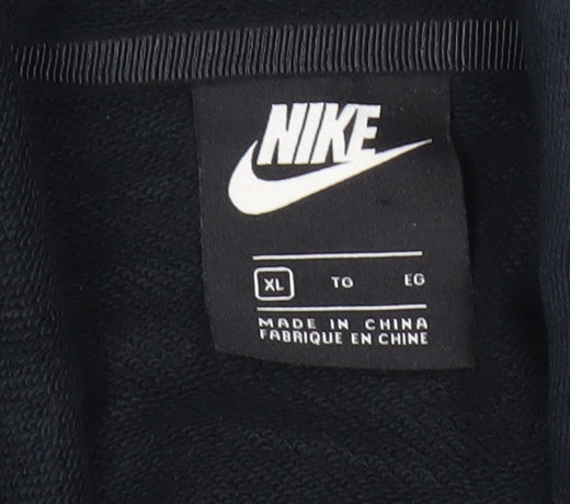 Nike Mens Black XL Pullover Hoodie with Logo Sports Style