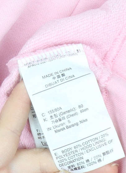 Nike Women's Pink Pullover Hoodie Size S Lightweight Logo Sportswear
