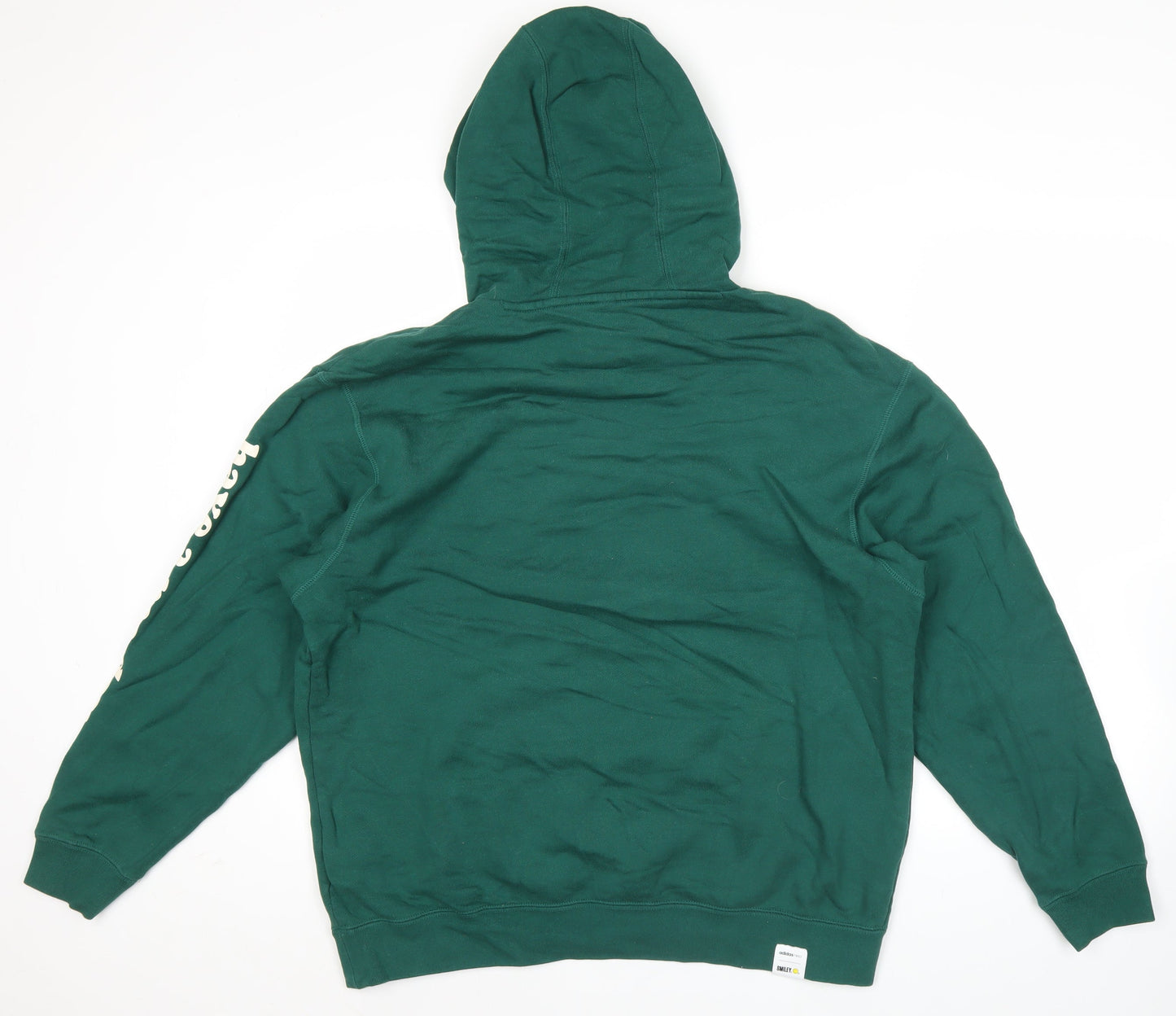 adidas Neo Mens Green Pullover Hoodie L Graphic Print Sweatshirt