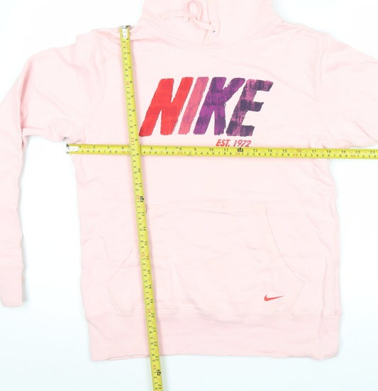 Nike Women’s Pink Pullover Hoodie XL Logo Graphic Cotton
