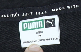 Puma Womens Black Small Pullover Hoodie Graphic Print Long Sleeve