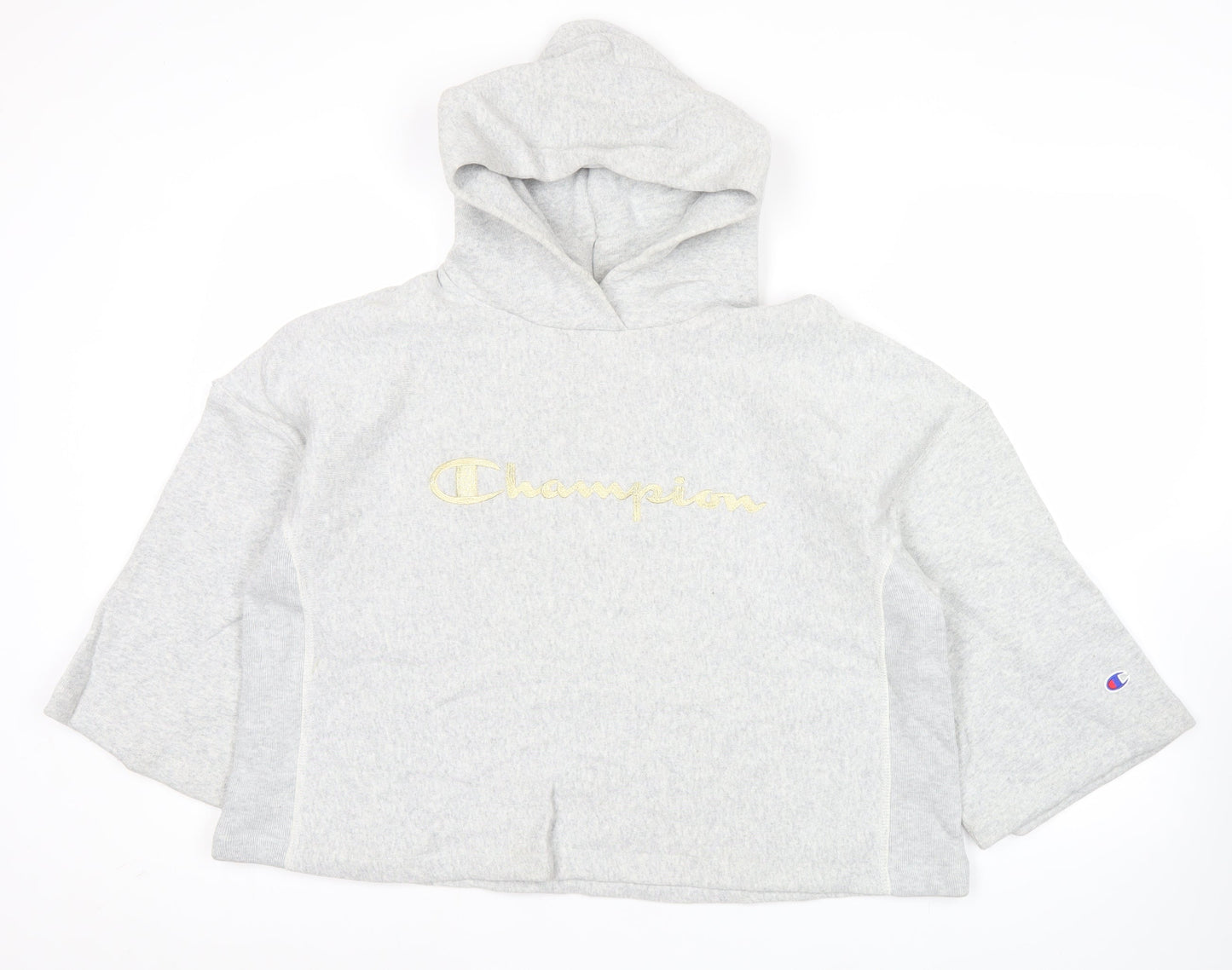 Champion Women’s Grey Pullover Hoodie Large Relaxed Fit Logo