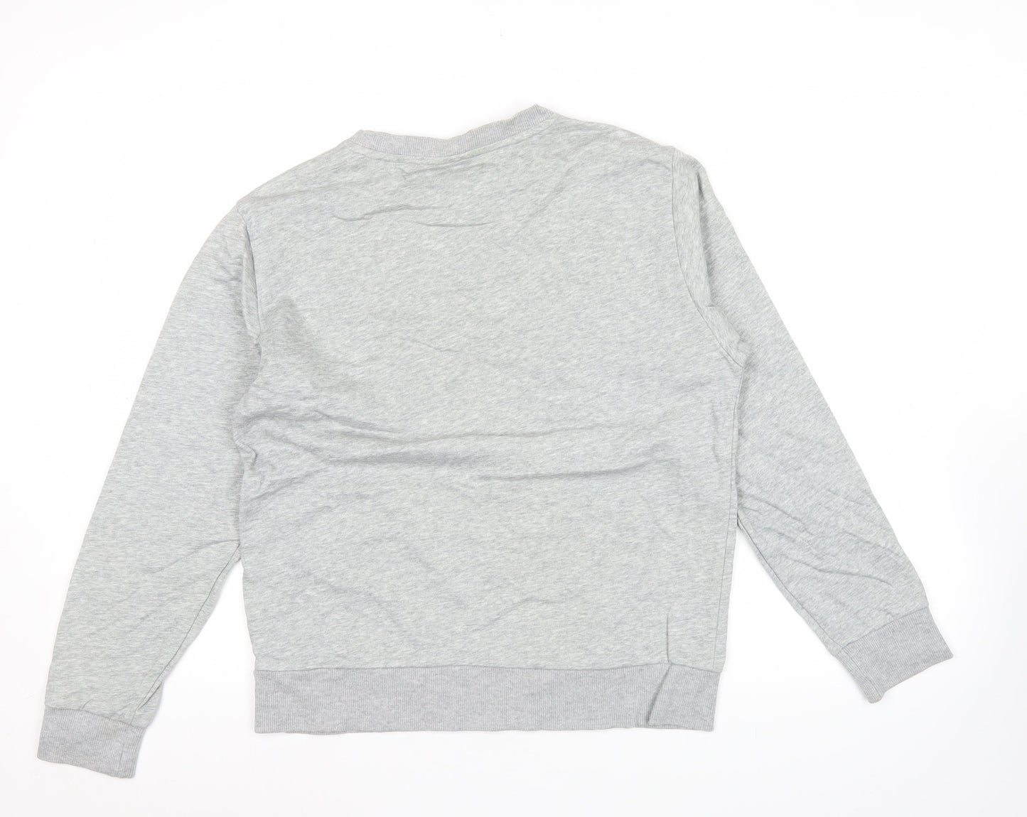 Fila Mens Grey Crew Neck Logo Sweatshirt Pullover Size M