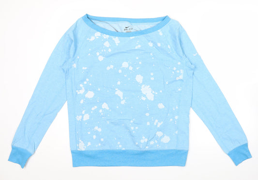 Womens UK L Regular Nike Blue Pullover Sweatshirt