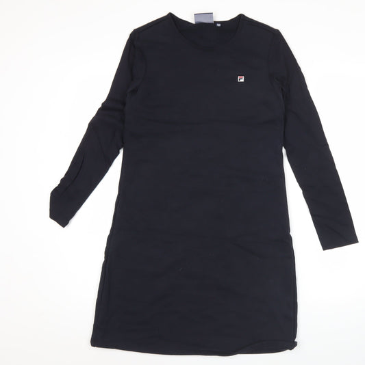 Fila Teens Black Cotton Blend Long Sleeve T-Shirt Dress Size 6