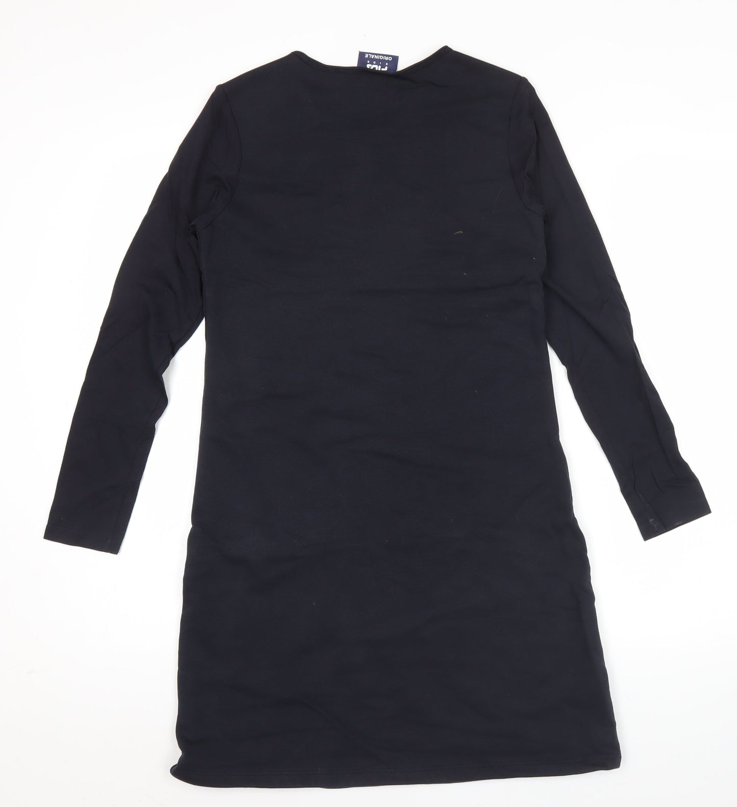 Fila Teens Black Cotton Blend Long Sleeve T-Shirt Dress Size 6
