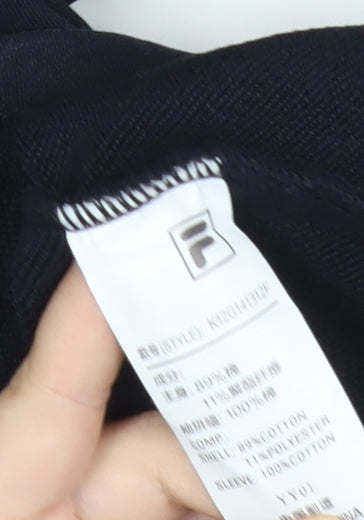 Fila Teens Black Cotton Blend Long Sleeve T-Shirt Dress Size 6