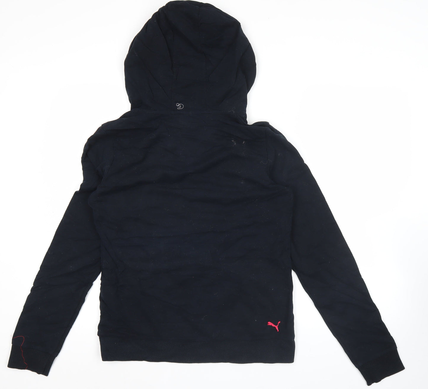 Puma Womens Black XXL Pullover Hoodie Sequin Logo Cotton Blend