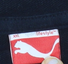 Puma Womens Black XXL Pullover Hoodie Sequin Logo Cotton Blend