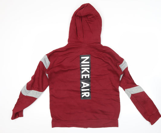 Nike Teens Red Full Zip Hoodie XL 80cm Logo Sports Casual
