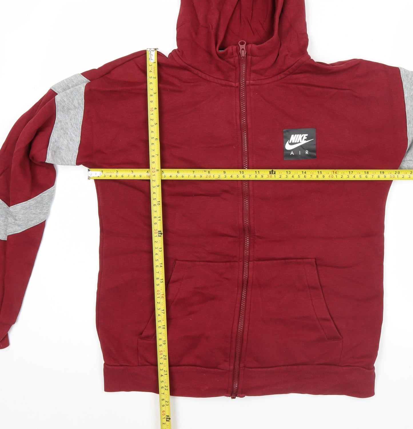 Nike Teens Red Full Zip Hoodie XL 80cm Logo Sports Casual