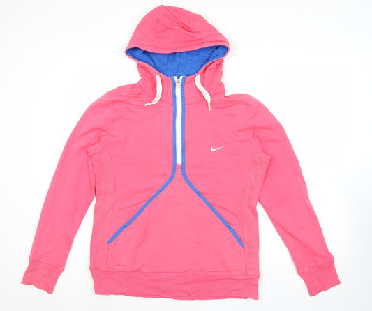 Womens UK XL Regular Nike Pink Pullover Hoodie