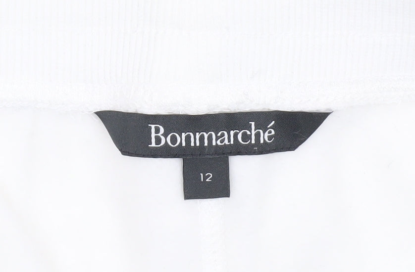 Bonmarché Women’s White Size 12 Drawstring Sweatpants Fleece Trousers