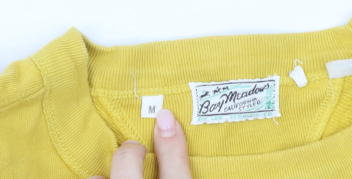 Levi Strauss Bay Meadows Mens Yellow Sweatshirt Medium Pullover