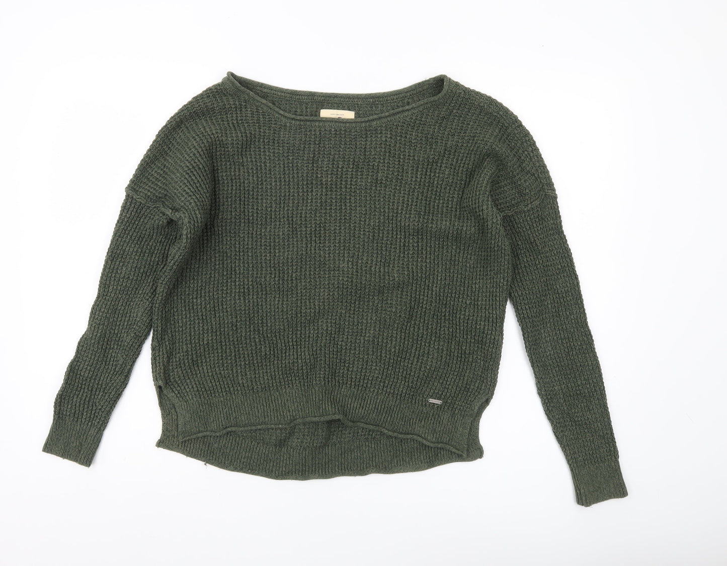 Hollister Womens Green Chunky Knit Pullover Jumper M