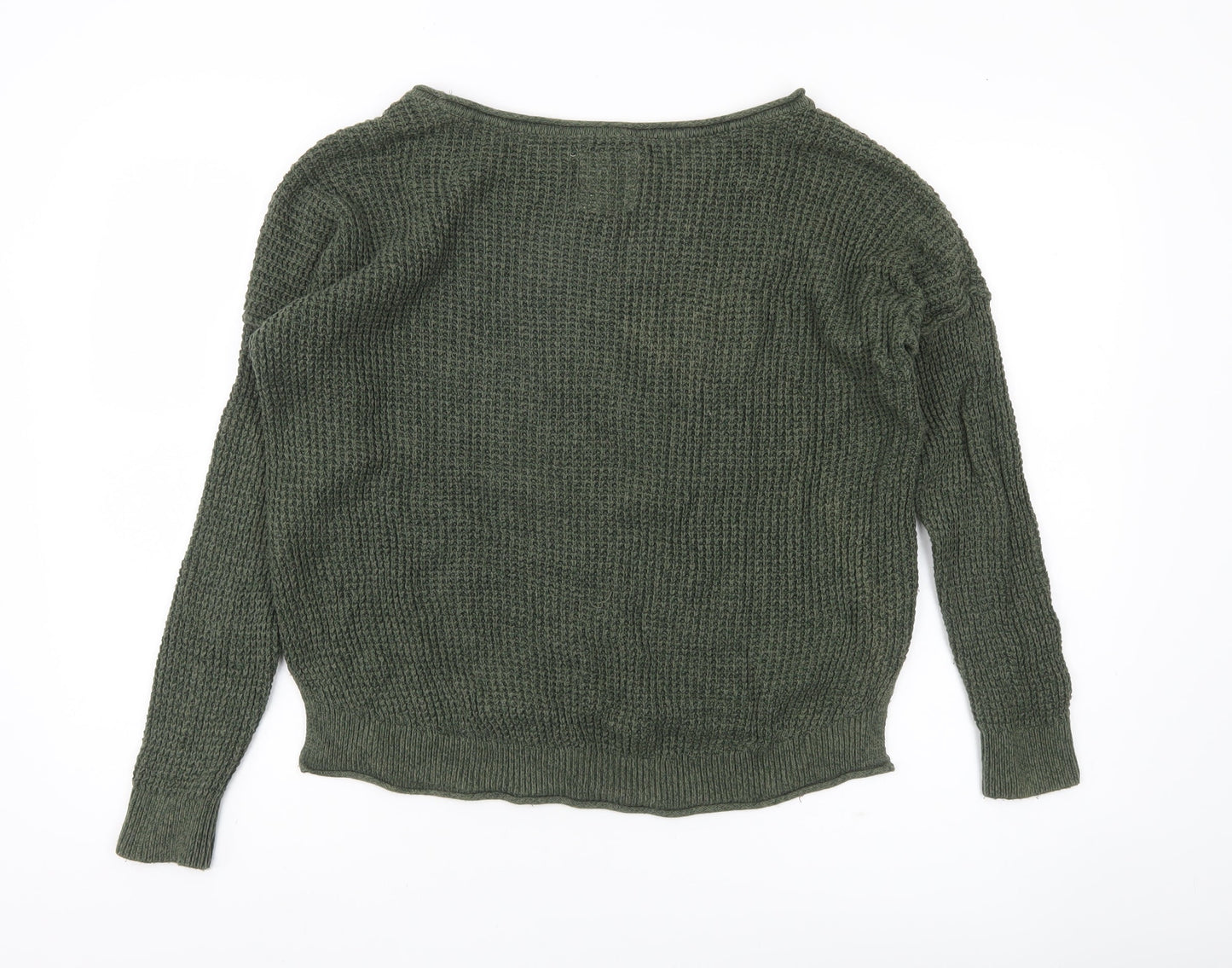 Hollister Womens Green Chunky Knit Pullover Jumper M